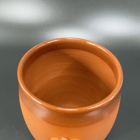 B Taylor Hand Made RedWare Tumbler Glasses Cups Signed With Grapes Leafs Set 2 - Picture 10 of 15